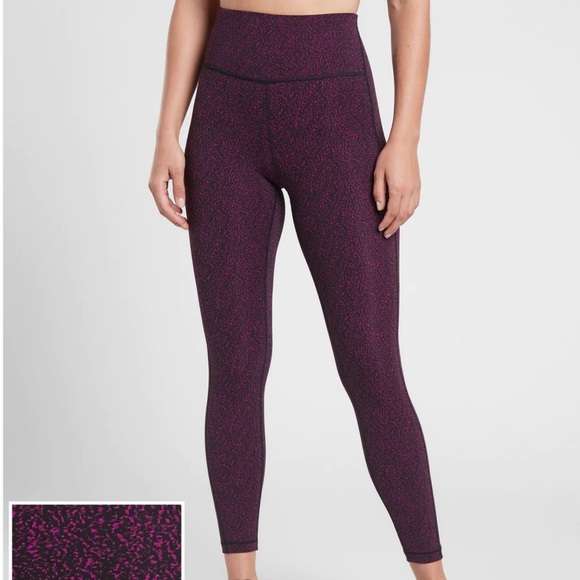 Athleta purple ultimate stash pockets textured 7/8 tight legging - Picture 1 of 8